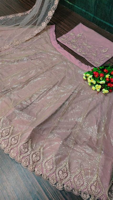New Designer Wedding Wear Embroidery Sequnce Work Lehengas Choli With