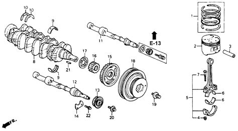 Honda Accord Crankshaft System Piston Fuel Engine 13310 Pt3 315