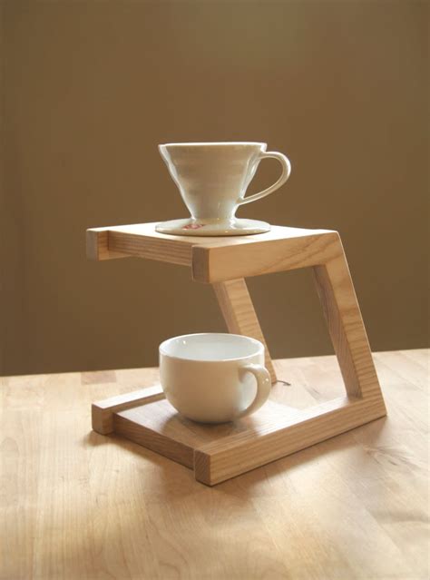 Pour Over Coffee Stand Wood Brass Pour Over Coffee Dripper Stand With