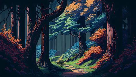 5 Pixel Art Enchanted Forest Background Assets 4k Wallpaper Perfect For