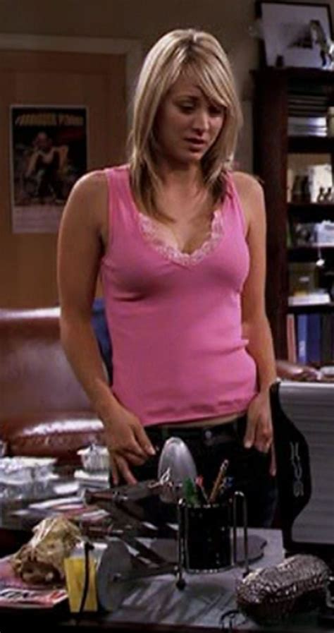 S1 E1 Pink Top Big Bang Theory Actress Kaley Cuocco Infamous