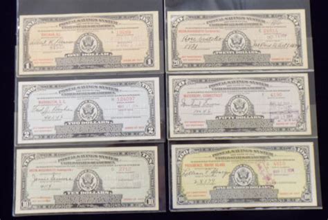 Series Of 1917 Postal Saving System Certificate 1 2 10 20 50 100