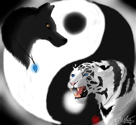Tiger And Wolf Yin Yang By Thelonewolfgirl9999 Ying Yang Yin Yang Wolf