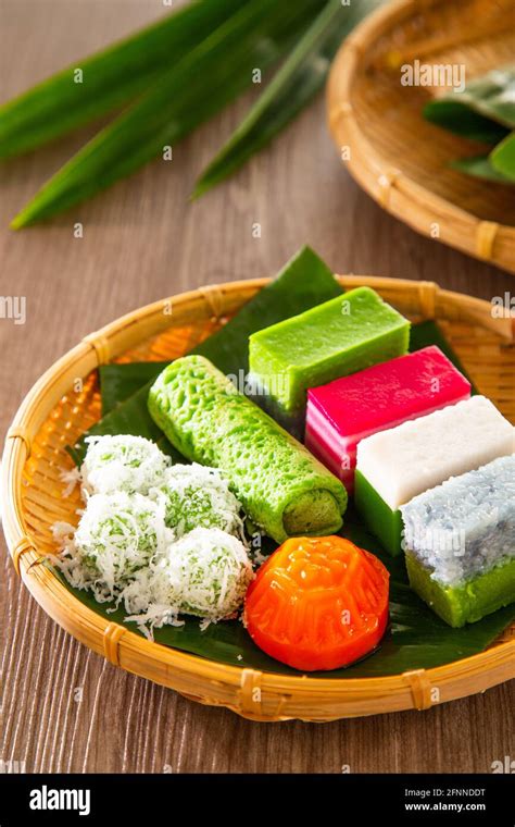 Malaysia Popular Assorted Sweet Dessert Or Simply Known As Kuih Stock