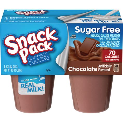 Snack Pack Sugar Free Chocolate Pudding Cups 4 Count