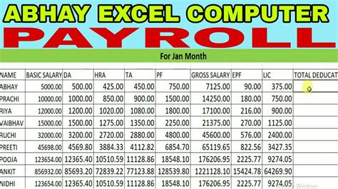 How To Create Payroll Payslip Salary Sheet In Excel In Hindi