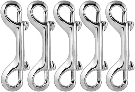 Stainless Steel Double End Bolt Snap Hook Double Ended Snaps Diving Clips Key Ring Chains