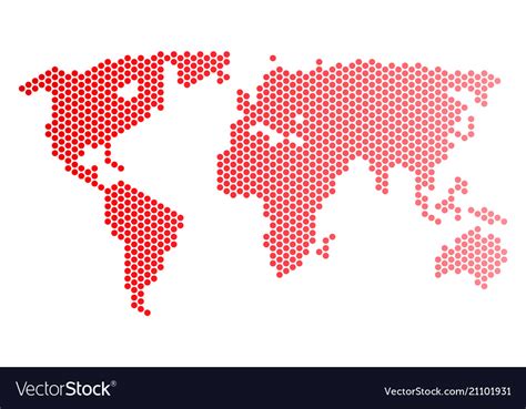 Red Dot World Map Royalty Free Vector Image Vectorstock