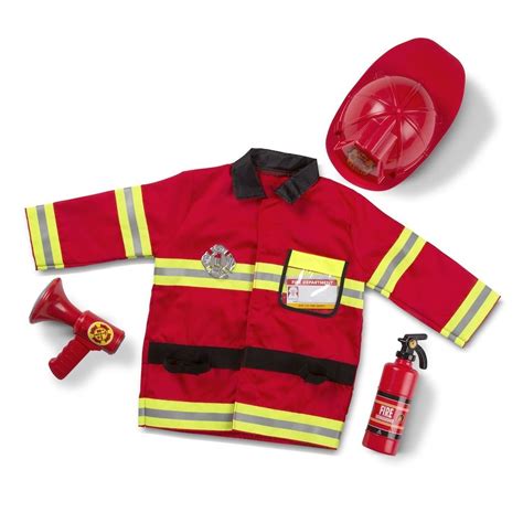 Melissa And Doug Fire Chief Costume Kids Role Play Costume Dress Up