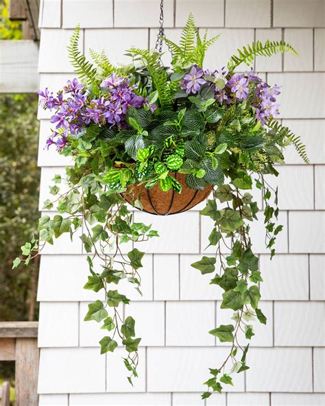 Peerless Artificial Hanging Fern Baskets Lily Pads With Stems