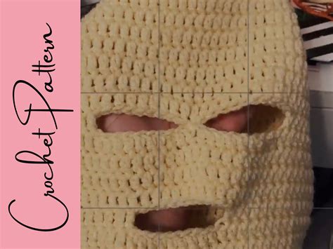 Crochet Ski Mask Beanie Hat Pattern Balaclava Easy Etsy