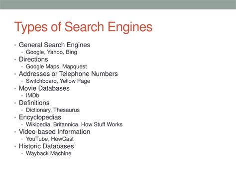 Ppt Internet Search Engines Powerpoint Presentation Free Download