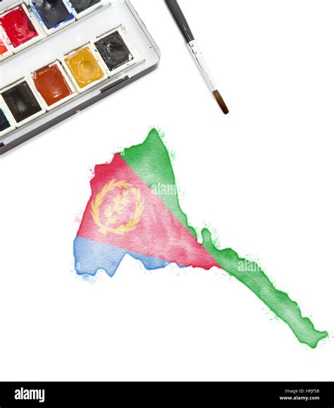 A Watercolor Painting Of Eritrea In The National Colorsseries Stock
