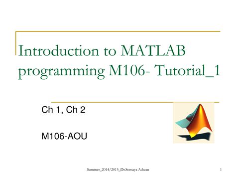 Solution Tutorial 1 Ch1 And Ch2 Introduction To Matlab Programming