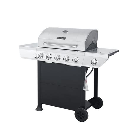nexgrill 720 0888n 5 burner propane gas grill in stainless steel with side burner and black cabinet
