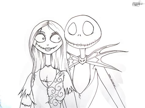 Jack And Sally Lineart By Wolfsnightsong On Deviantart