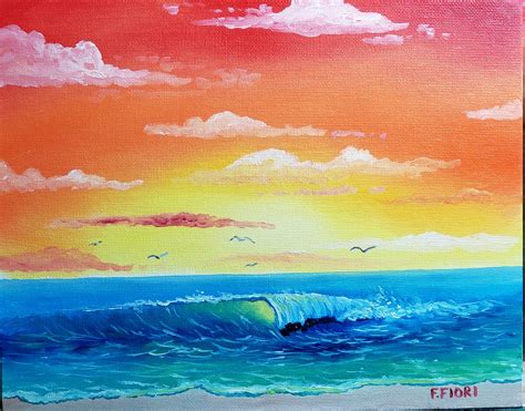 Original Oil Painting Of Tropical Ocean Wave Crashing On Beach Etsy