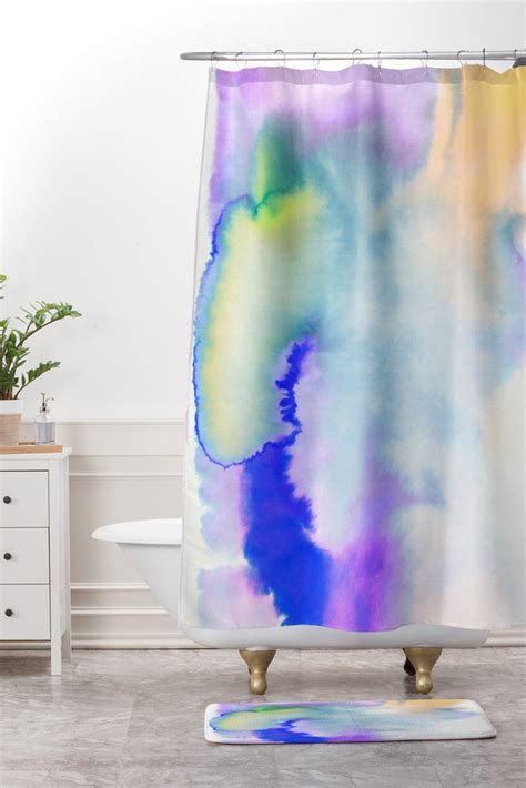 Aquarelle Pastel Shower Curtain And Mat Amy Sia