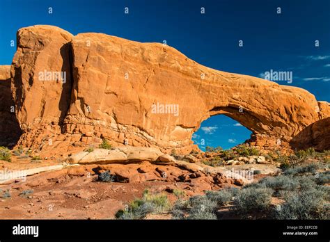 North Window Arch Arches National Park Utah Usa Stock Photo Alamy