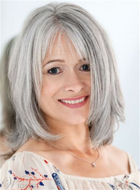 18 casual medium length hairstyles for women over 50 gray