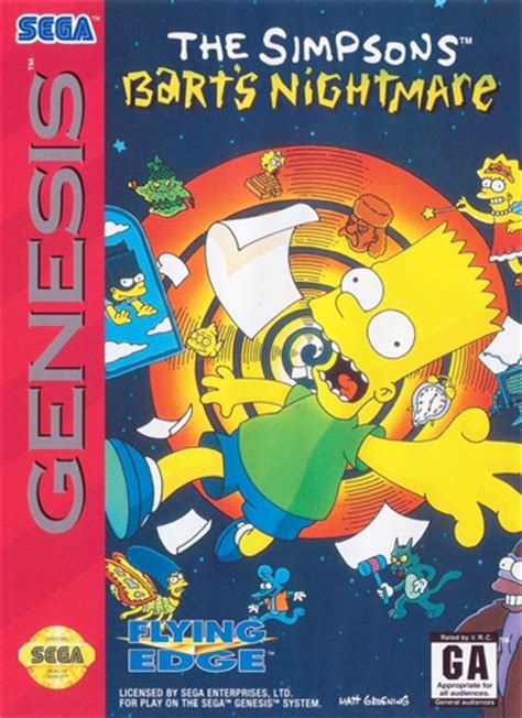Simpsons Barts Nightmare Sega Genesis