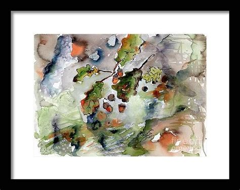 Acorns On Forest Floor Autumn Mood Framed Print By Ginette Callaway