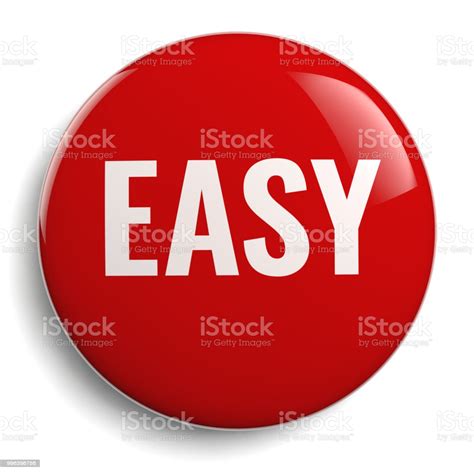 Easy Red Round Isolated Sign Stock Photo - Download Image Now - iStock
