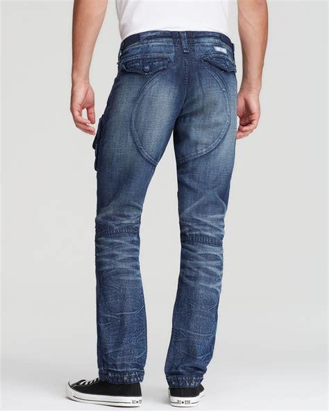 Lyst Prps Jeans Course Cargo Straight Fit In Distressed Medium Wash