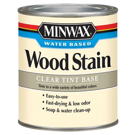 Minwax 1 Qt Clear Tint Water Based Wood Stain 61807 The Home Depot