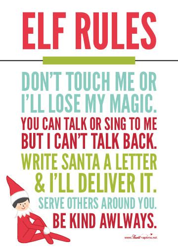 Elf On The Shelf Rules Free Printable The Inspiration Board
