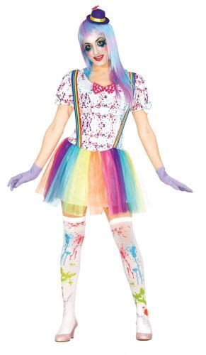 Regenbogenclown Damenkostüm bunt günstige Faschings Kostüme bei