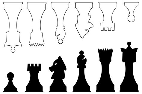 Printable Template For Chess Pieces More Diy Chess Set Chess Sets