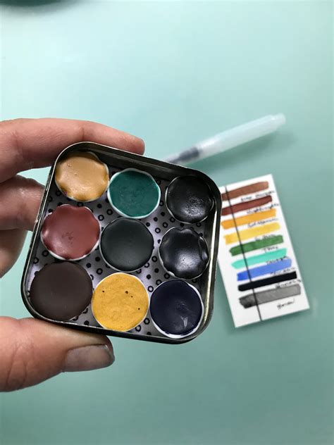 Handmade Watercolor Paint Palette Limited Edition 9 Porcelain Well In