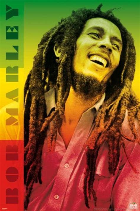 Bob Marley Rasta Colors Dreads Smile Jamaican Reggae Music Icon Poster
