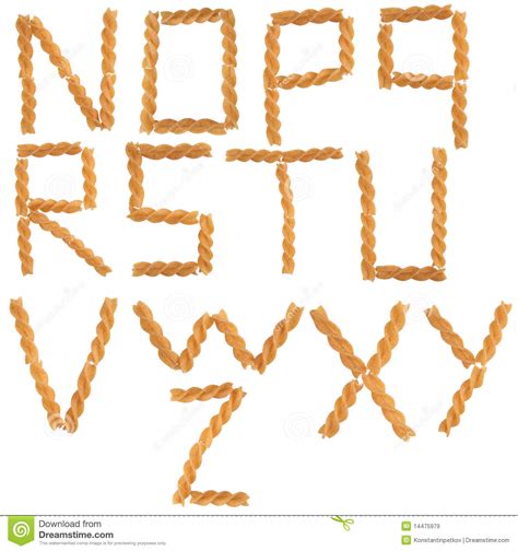 In the sections below you'll find reading materials, vocabulary lists and fun quizzes to help you learn lots of new words and phrases about food, cooking and fast food (noun): Pasta Letters Set Royalty Free Stock Images - Image: 14475979