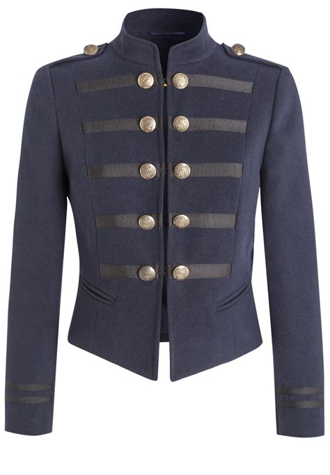 Cropped Military Jacket For Women In Pantone Reflecting Pond Like