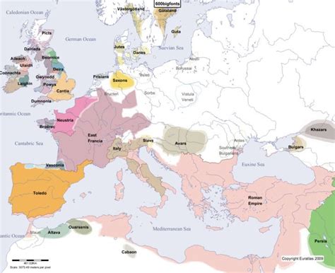 Euratlas Periodis Web Map Of Europe In Year 600 Europe Map