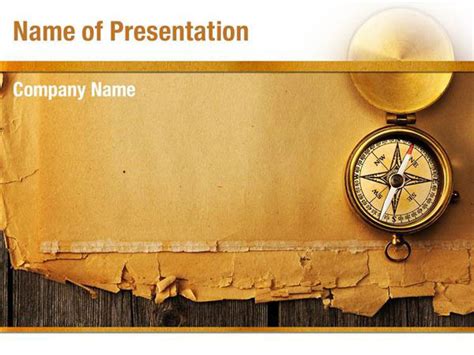 Antique Brass Compass Powerpoint Templates Antique Brass Compass