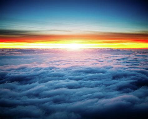 Majestic Sunrise Above Clouds By Alexsava
