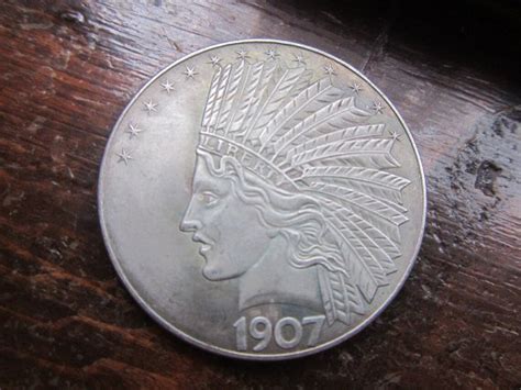 Usa Indian Head 1907 Silver 10 Dollars Eagle Collectible Etsy