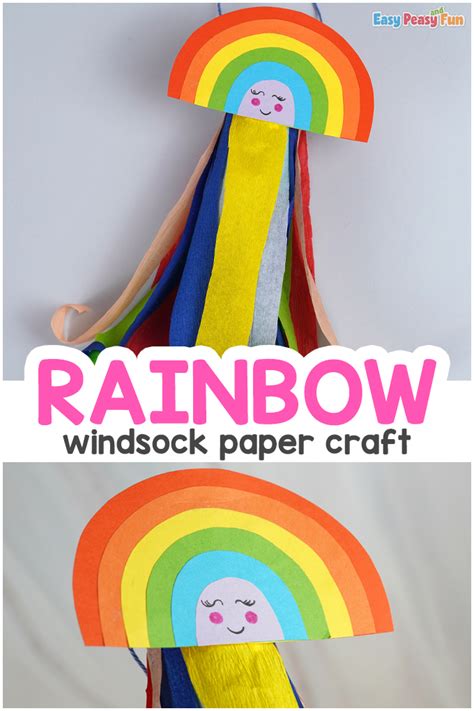 Rainbow Windsock Paper Craft Easy Peasy And Fun