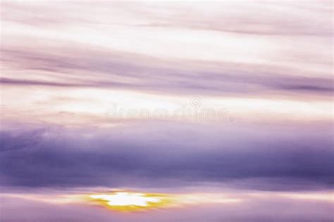 Beautiful Lilac Sunset On The Sky Background Space For Text Stock