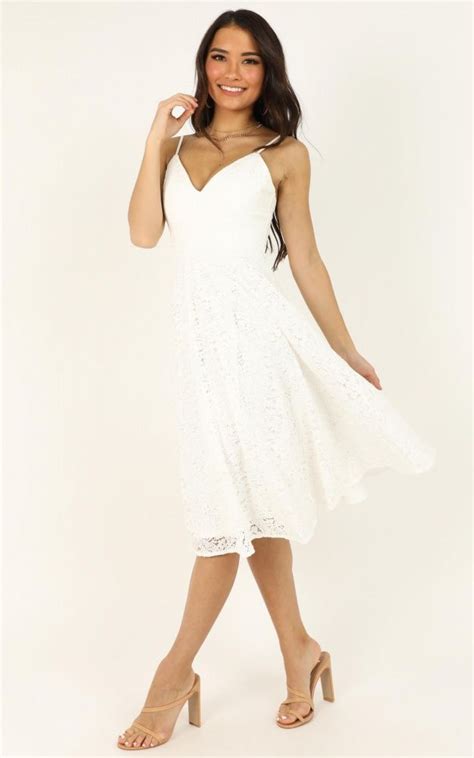 Far Beyond Dress In White Lace Showpo White Bridal Shower Dress Simple White Dress Shower
