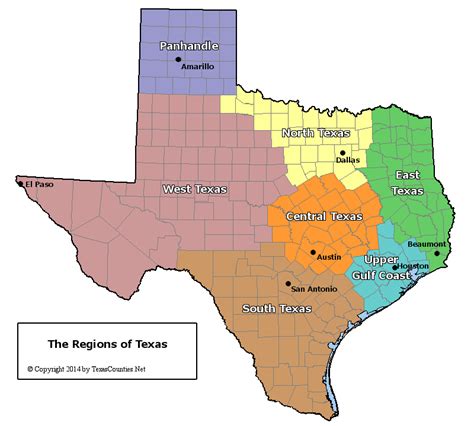 Map Of The Regions Of Texas Texas Map Texas Panhandle Map