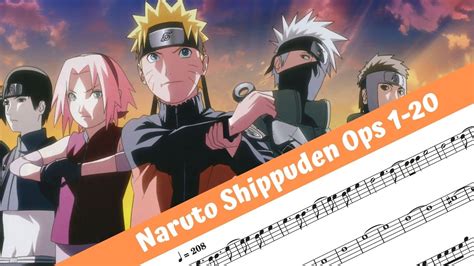 Naruto Shippuden Openings 1 20 Flute Youtube