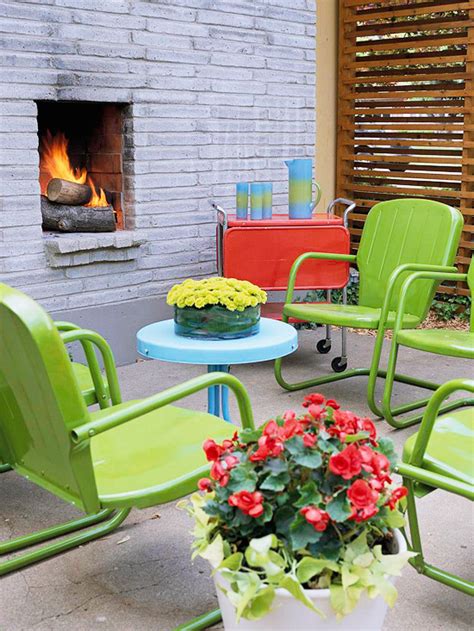 Sitting areas and tables often serve as focal points in the landscape, which makes them great places to add color. Modern Furniture: Colorful Outdoor Decorating For Summer 2013