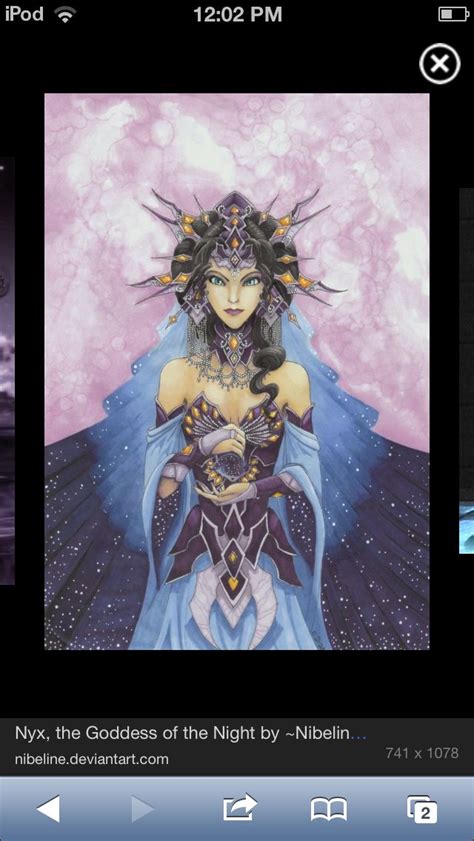 An Image Of A Woman With Horns On Her Head And The Captionmy The Goddess Of The Night By
