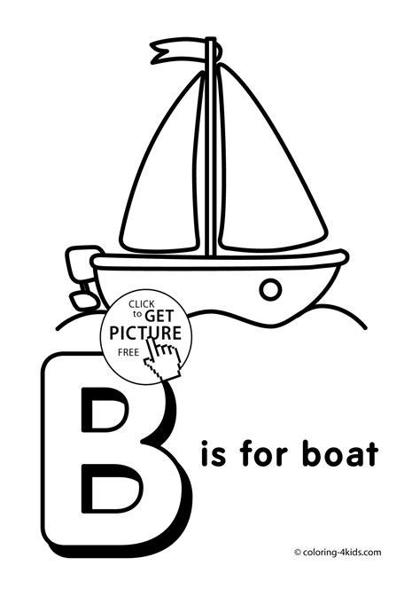 Letter B coloring pages of alphabet (B letter words) for kids