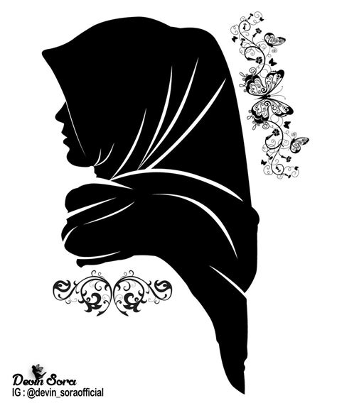 Silhouette Hijab Girl Hijab Drawing Woman Drawing Silhouette