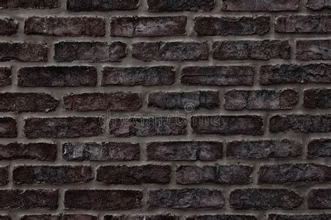 Dark Brown Rough Brick Wall Close Up Texture For Background Stock Photo